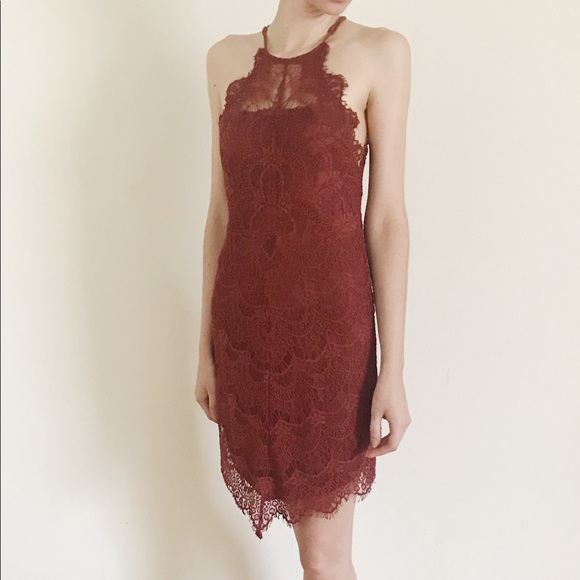 Free People She’s Got It Slip Lace Bodycon Rust - Picture 2 of 7